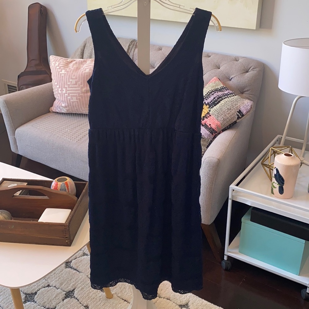 Maternity stretch lace dress - stunning in person (navy)